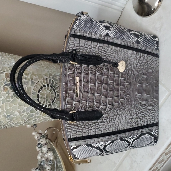 ๐ฅ๐ค BRAHMIN Steel Fontaine Large Duxbury Embossed Satchel ๐ค๐ฅ - Picture 6 of 12